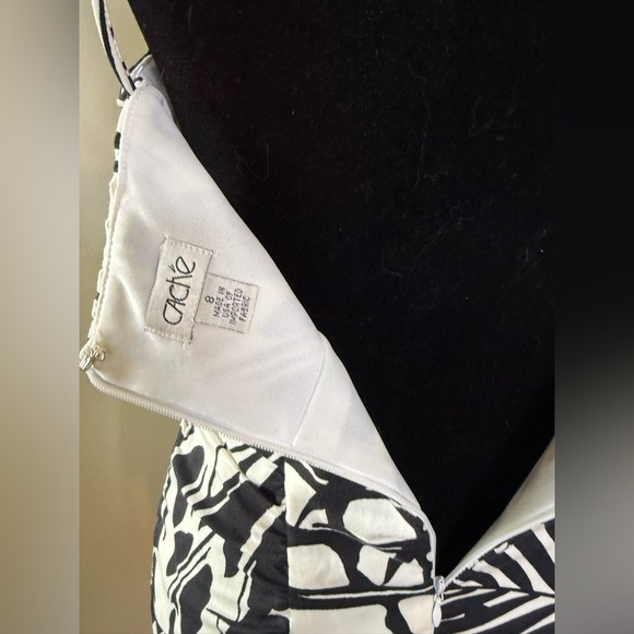 Vintage 90s Y2K Cache black and white bodycon midi dress chic sexy size 8 EUC - Picture 9 of 11